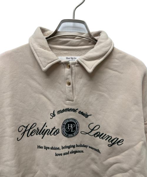 HER LIP TO（ハーリップトゥ）HER LIP TO (ハーリップトゥ) ポロスウェット ベージュ サイズ:FREEの古着・服飾アイテム