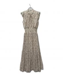 Snidel（スナイデル）の古着「Sustainable20周年プリントワンピース」｜ベージュ×アイボリー