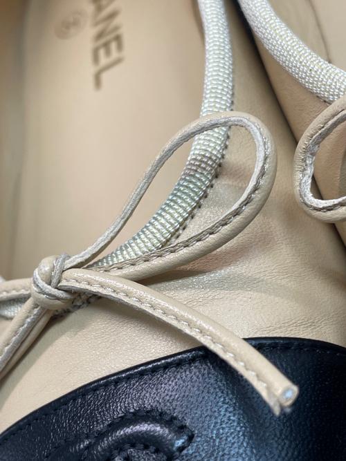 CHANEL（シャネル）CHANEL (シャネル) バイカラーバレエシューズ ベージュ×ブラック サイズ:SIZE 37Cの古着・服飾アイテム