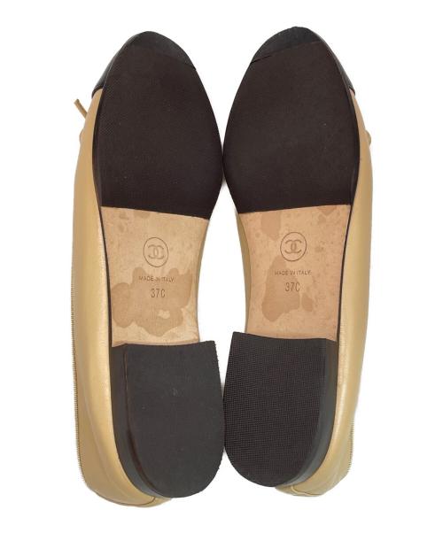 CHANEL（シャネル）CHANEL (シャネル) バイカラーバレエシューズ ベージュ×ブラック サイズ:SIZE 37Cの古着・服飾アイテム
