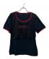 PRADA（プラダ）の古着「切替メッシュTシャツ」｜ブラック×レッド