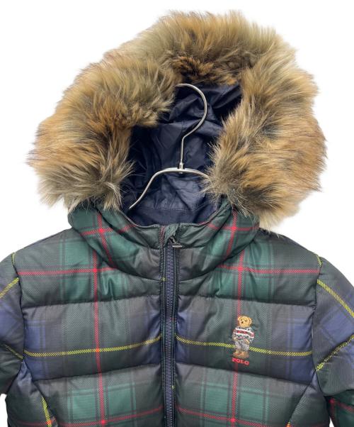 POLO RALPH LAUREN（ポロ・ラルフローレン）POLO RALPH LAUREN (ポロ・ラルフローレン) ダウンジャケット グリーン×ネイビー サイズ:１２０の古着・服飾アイテム