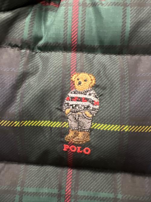 POLO RALPH LAUREN（ポロ・ラルフローレン）POLO RALPH LAUREN (ポロ・ラルフローレン) ダウンジャケット グリーン×ネイビー サイズ:１２０の古着・服飾アイテム