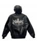 9090 (9090) King Logo Synthetic Leather Hooded Jacket ブラック サイズ:Ｌ：8000円