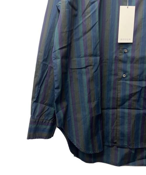 HEUGN（ユーゲン）HEUGN (ユーゲン) Steven Alan 別注 Alan Stripe Shirt グリーン サイズ:４の古着・服飾アイテム