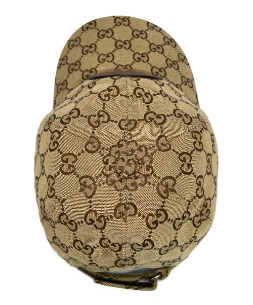 GUCCI（グッチ）GUCCI (グッチ) ベースボールキャップ ベージュ×ブラウンの古着・服飾アイテム