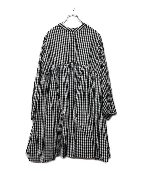 BEARDSLEY（ビアズリー）BEARDSLEY (ビアズリー) 長袖ワンピース ホワイト×ブラック サイズ:FREEの古着・服飾アイテム
