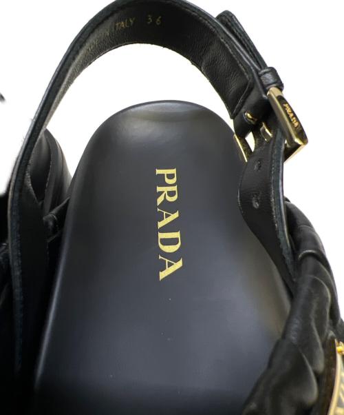 PRADA（プラダ）PRADA (プラダ) ナッパレザー サンダル ブラック サイズ:36の古着・服飾アイテム
