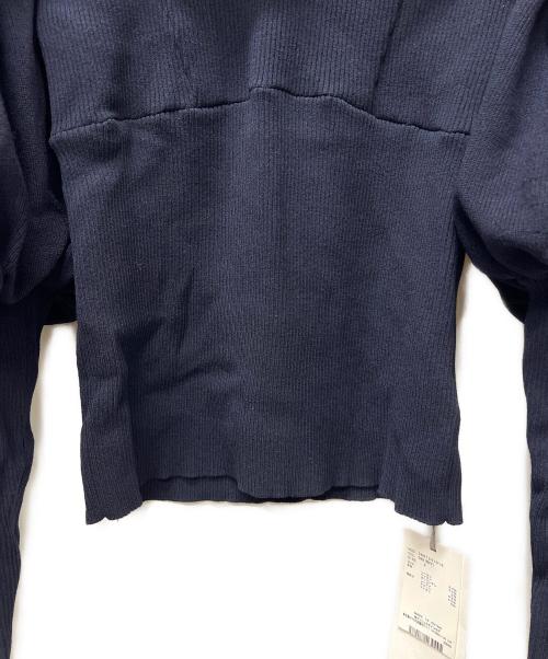Snidel（スナイデル）Snidel (スナイデル) ドッキングフリルニットプルオーバー ネイビー サイズ:FREEの古着・服飾アイテム