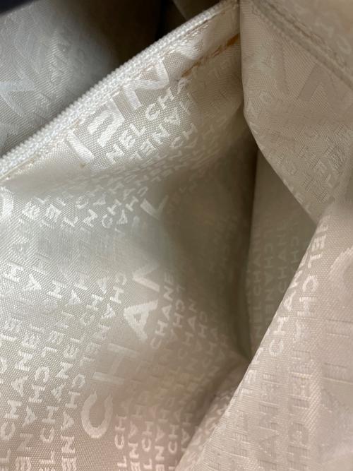 CHANEL（シャネル）CHANEL (シャネル) ココマーク No.5チャーム キャンバス切替マトラッセチェーンバッグ ネイビー×ベージュの古着・服飾アイテム