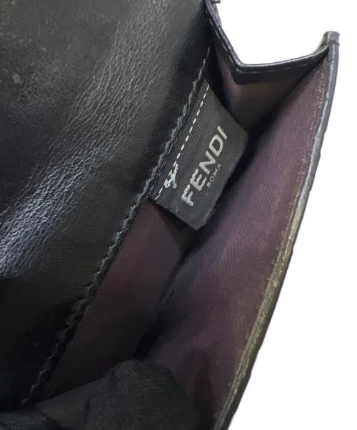 FENDI（フェンディ）FENDI (フェンディ) マイクロ3つ折り財布 ブラック×ブラウンの古着・服飾アイテム
