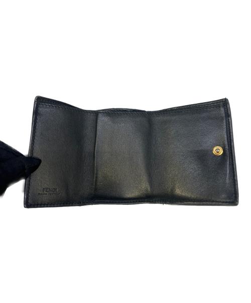 FENDI（フェンディ）FENDI (フェンディ) マイクロ3つ折り財布 ブラック×ブラウンの古着・服飾アイテム