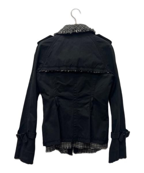 BURBERRY BLUE LABEL（バーバリー ブルー レーベル）BURBERRY BLUE LABEL (バーバリー ブルー レーベル) ショートトレンチ ブラック サイズ:３８の古着・服飾アイテム