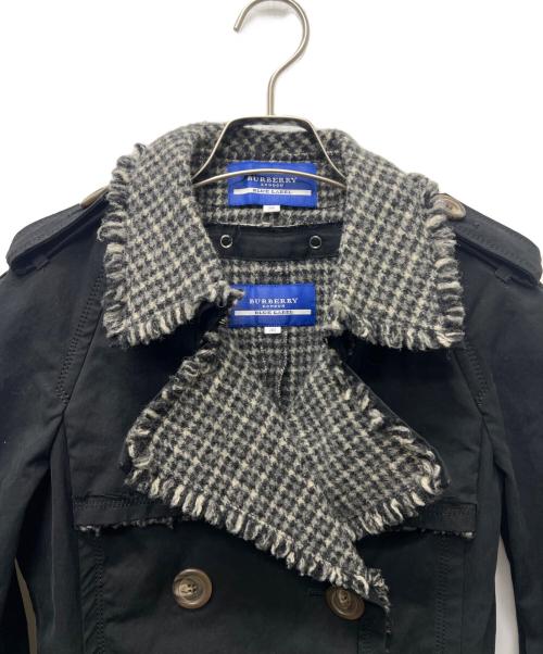 BURBERRY BLUE LABEL（バーバリー ブルー レーベル）BURBERRY BLUE LABEL (バーバリー ブルー レーベル) ショートトレンチ ブラック サイズ:３８の古着・服飾アイテム