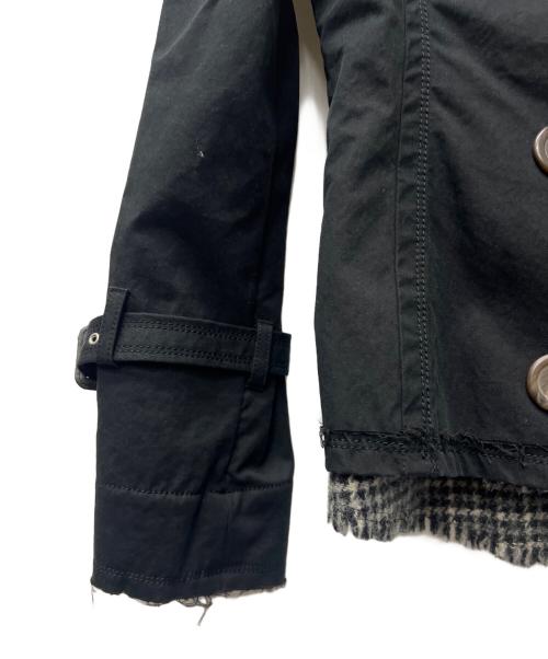 BURBERRY BLUE LABEL（バーバリー ブルー レーベル）BURBERRY BLUE LABEL (バーバリー ブルー レーベル) ショートトレンチ ブラック サイズ:３８の古着・服飾アイテム