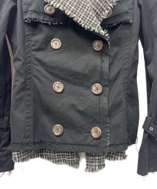 BURBERRY BLUE LABEL（バーバリー ブルー レーベル）BURBERRY BLUE LABEL (バーバリー ブルー レーベル) ショートトレンチ ブラック サイズ:３８の古着・服飾アイテム