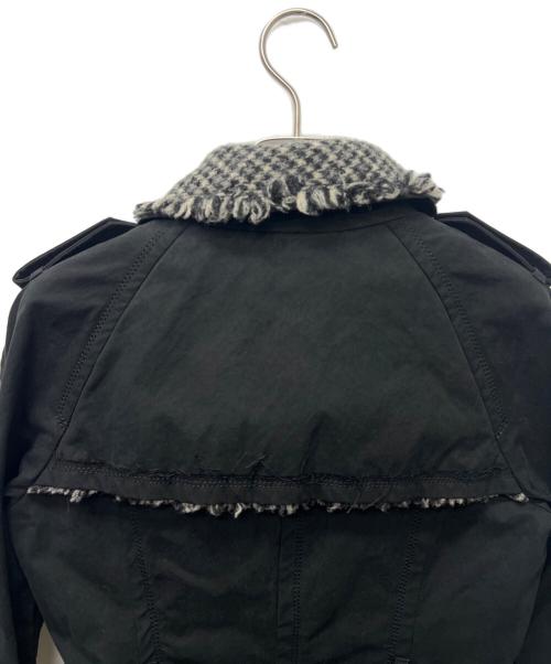 BURBERRY BLUE LABEL（バーバリー ブルー レーベル）BURBERRY BLUE LABEL (バーバリー ブルー レーベル) ショートトレンチ ブラック サイズ:３８の古着・服飾アイテム