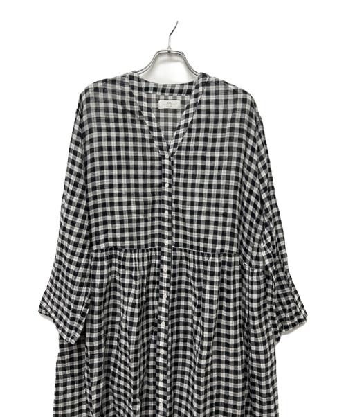SOIL（ソイル）SOIL (ソイル) チェックワンピース ブラック×ホワイト サイズ:２の古着・服飾アイテム
