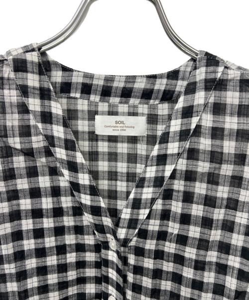 SOIL（ソイル）SOIL (ソイル) チェックワンピース ブラック×ホワイト サイズ:２の古着・服飾アイテム