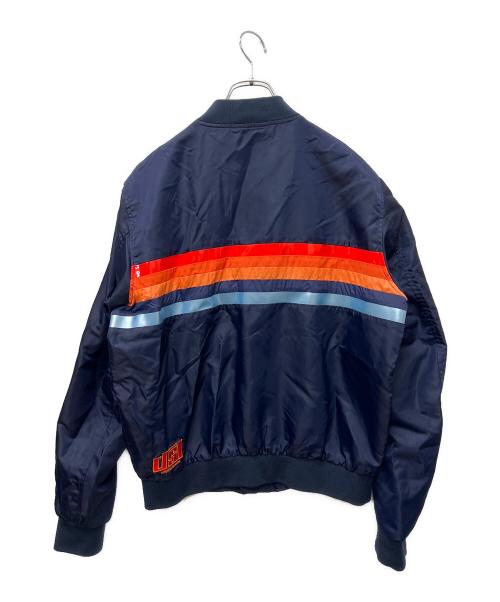 DIESEL（ディーゼル）DIESEL (ディーゼル) ボンバージャケット ネイビー×レッド サイズ:ＸＬの古着・服飾アイテム