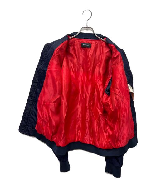 DIESEL（ディーゼル）DIESEL (ディーゼル) ボンバージャケット ネイビー×レッド サイズ:ＸＬの古着・服飾アイテム