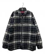SUPREMEシュプリーム）の古着「Quilted Flannel Zip Up Shirt」｜ブラック×ホワイト