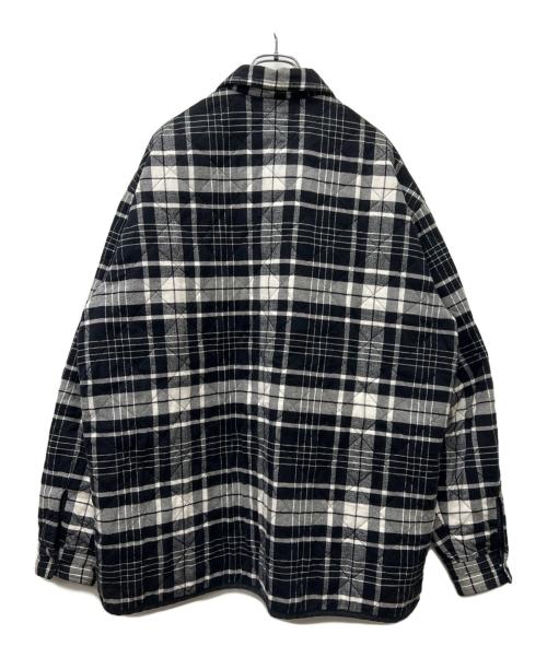 SUPREME（シュプリーム）SUPREME (シュプリーム) Quilted Flannel Zip Up Shirt ブラック×ホワイト サイズ:ＸＬの古着・服飾アイテム