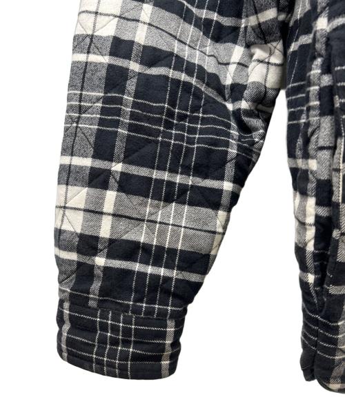 SUPREME（シュプリーム）SUPREME (シュプリーム) Quilted Flannel Zip Up Shirt ブラック×ホワイト サイズ:ＸＬの古着・服飾アイテム