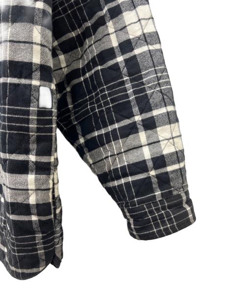 SUPREME（シュプリーム）SUPREME (シュプリーム) Quilted Flannel Zip Up Shirt ブラック×ホワイト サイズ:ＸＬの古着・服飾アイテム