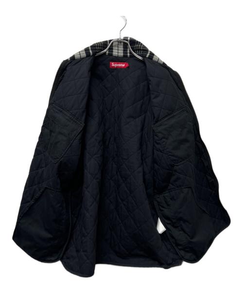 SUPREME（シュプリーム）SUPREME (シュプリーム) Quilted Flannel Zip Up Shirt ブラック×ホワイト サイズ:ＸＬの古着・服飾アイテム