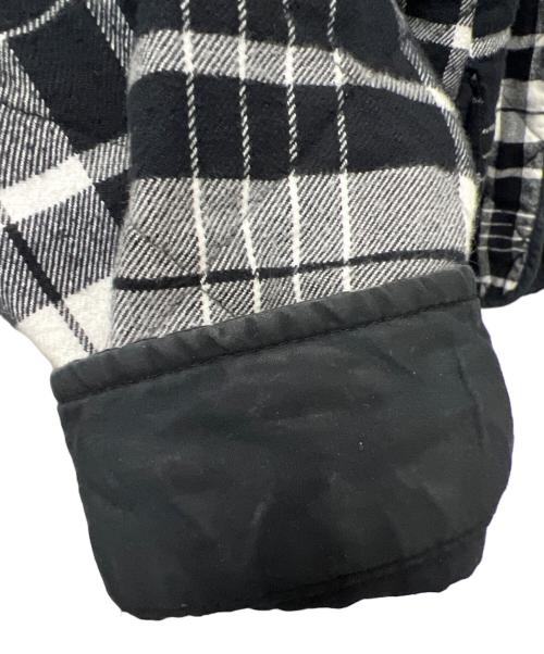 SUPREME（シュプリーム）SUPREME (シュプリーム) Quilted Flannel Zip Up Shirt ブラック×ホワイト サイズ:ＸＬの古着・服飾アイテム