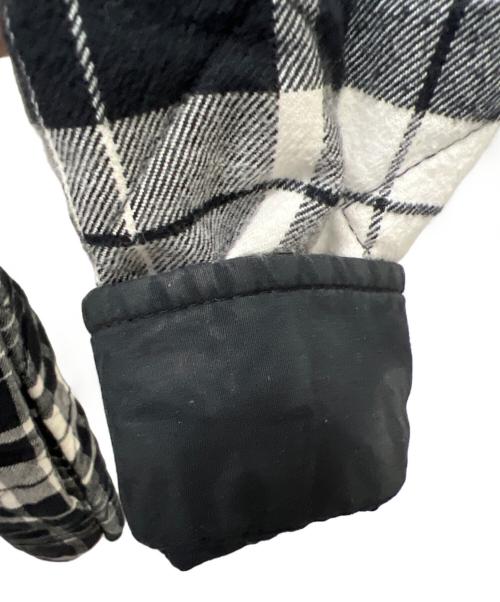 SUPREME（シュプリーム）SUPREME (シュプリーム) Quilted Flannel Zip Up Shirt ブラック×ホワイト サイズ:ＸＬの古着・服飾アイテム