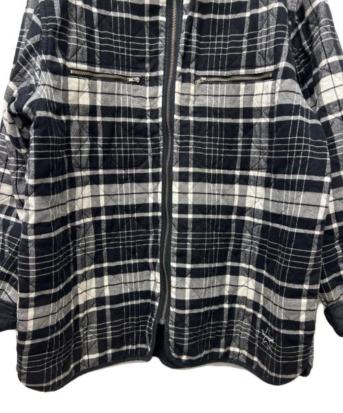 SUPREME（シュプリーム）SUPREME (シュプリーム) Quilted Flannel Zip Up Shirt ブラック×ホワイト サイズ:ＸＬの古着・服飾アイテム