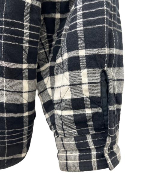 SUPREME（シュプリーム）SUPREME (シュプリーム) Quilted Flannel Zip Up Shirt ブラック×ホワイト サイズ:ＸＬの古着・服飾アイテム