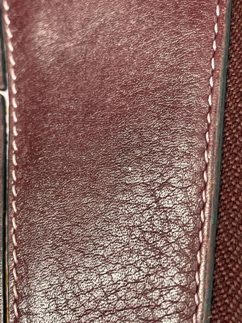 LOEWE（ロエベ）LOEWE (ロエベ) 2つ折り財布 ピンク×ボルドーの古着・服飾アイテム
