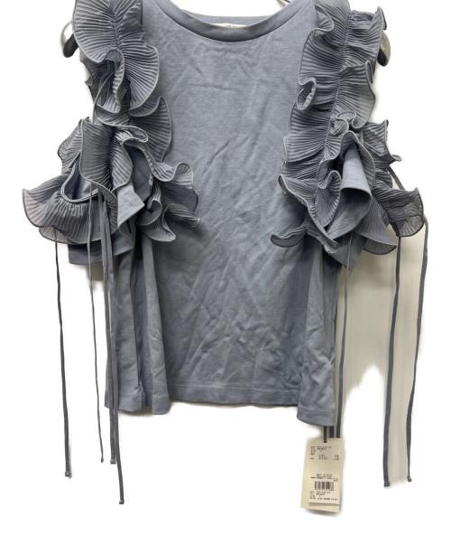 Snidel（スナイデル）Snidel (スナイデル) フリルスリーブカットプルオーバー ブルー サイズ:FREEの古着・服飾アイテム