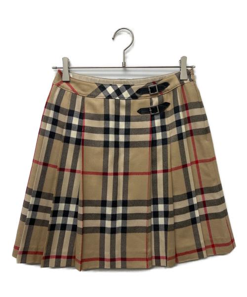 BURBERRY LONDON（バーバリーロンドン）BURBERRY LONDON (バーバリーロンドン) ノバチェックプリーツスカート ベージュ×ブラック サイズ:160の古着・服飾アイテム