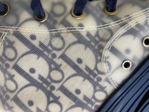 Dior（ディオール）Dior (ディオール) ハイトップ オブリーク ホワイト×ブルー サイズ:42の古着・服飾アイテム