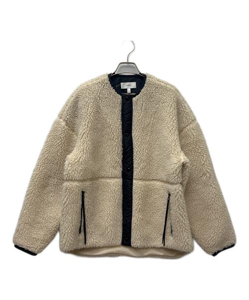 HYKE（ハイク）HYKE (ハイク) ノーカラーボアジャケット ベージュ×ブラック サイズ:１の古着・服飾アイテム