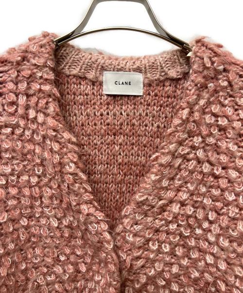 CLANE（クラネ）CLANE (クラネ) MIX LOOP MOHAIR KNIT CARDIGAN ピンク サイズ:１の古着・服飾アイテム