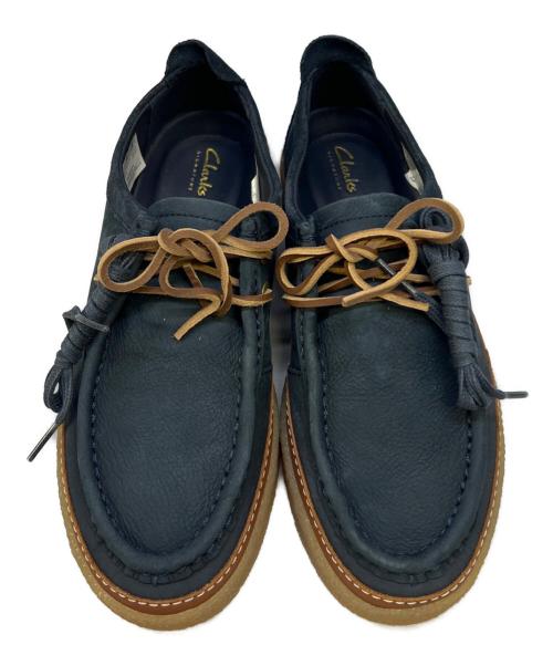 CLARKS（クラークス）CLARKS (クラークス) Clarkwood Moc ネイビー×ブラウン サイズ:7の古着・服飾アイテム