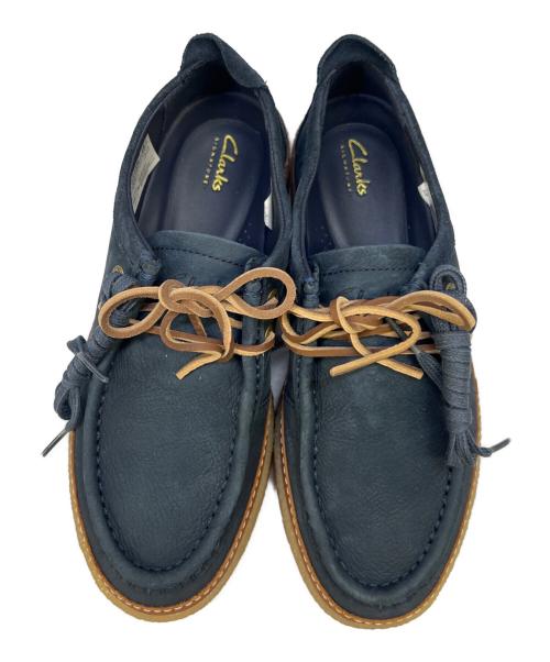 CLARKS（クラークス）CLARKS (クラークス) Clarkwood Moc ネイビー×ブラウン サイズ:7の古着・服飾アイテム
