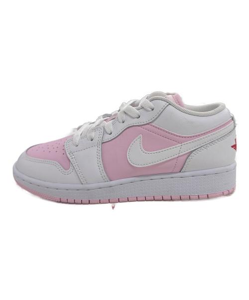NIKE（ナイキ）NIKE (ナイキ) GS Air Jordan 1 Low ピンク×ホワイト サイズ:23cmの古着・服飾アイテム
