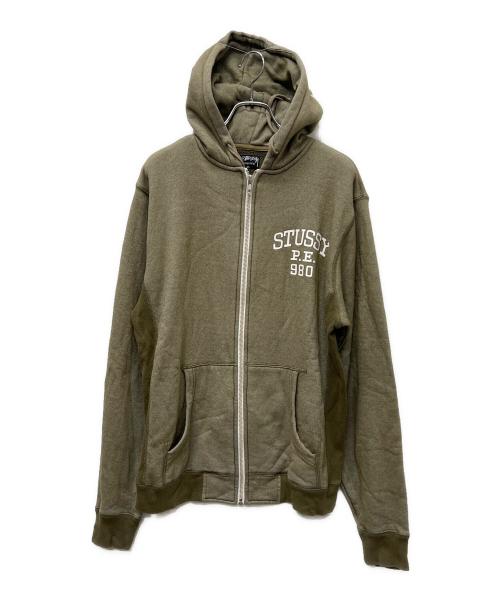 stussy（ステューシー）stussy (ステューシー) ジップパーカー オリーブ サイズ:Mの古着・服飾アイテム