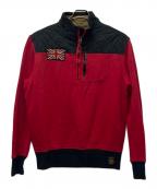 POLO RALPH LAURENポロ・ラルフローレン）の古着「ハーフジッププルオーバースウェット」｜レッド×ブラック
