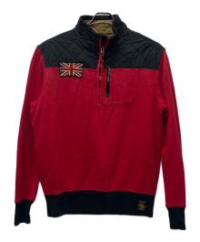 POLO RALPH LAUREN（ポロ・ラルフローレン）の古着「ハーフジッププルオーバースウェット」｜レッド×ブラック