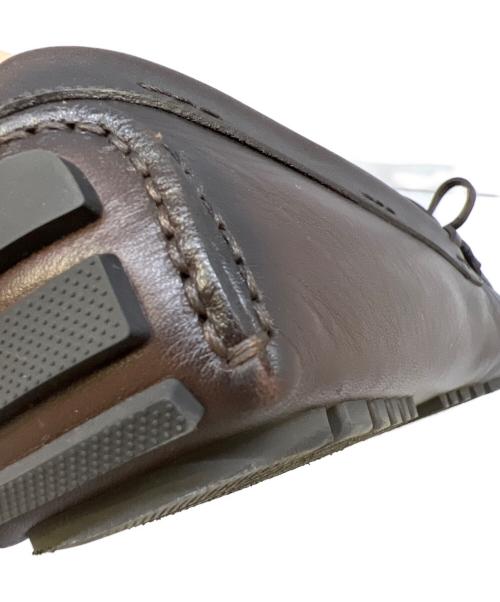 HUGO BOSS（ヒューゴ ボス）HUGO BOSS (ヒューゴ ボス) レザードライビングシューズ リボンディテール ブラウン サイズ:71/2の古着・服飾アイテム