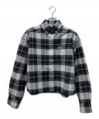 FRED PERRYフレッドペリー）の古着「クロップドシャツ」｜ブルー×ブラック