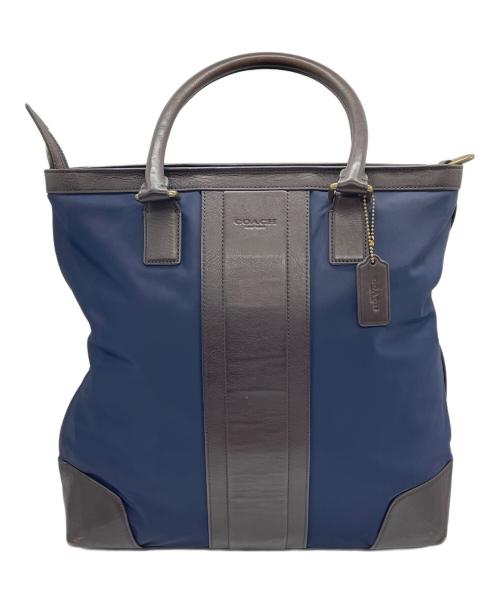COACH（コーチ）COACH (コーチ) 2WAYバッグ ネイビー×ブラウンの古着・服飾アイテム