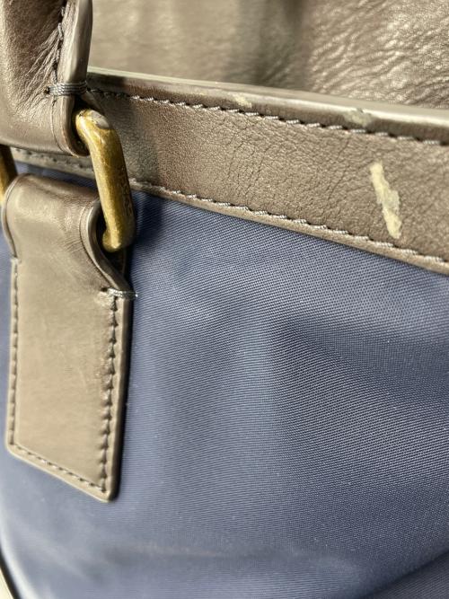 COACH（コーチ）COACH (コーチ) 2WAYバッグ ネイビー×ブラウンの古着・服飾アイテム